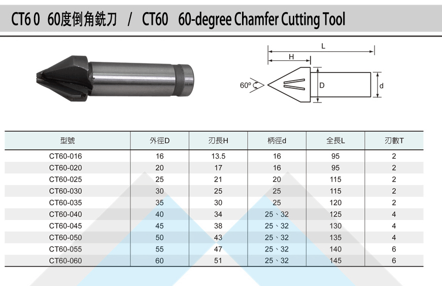 CT 60Degree Chamfer Cutting Tool Carbide Brazed Milling Cutter Carbide Brazed Milling Cutter